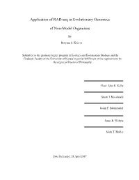 Application of RAD-Seq in Evolutionary Genomics of Non-Model Organisms
