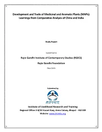 Development and Trade of Medicinal and Aromatic Plants (Maps): Learnings from Comparative Analysis of China and India