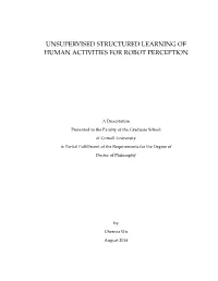 Unsupervised Structured Learning of Human Activities for Robot Perception