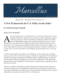 A New Framework for US Policy in the Sahel