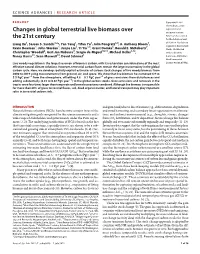 Changes in Global Terrestrial Live Biomass Over the 21St Century