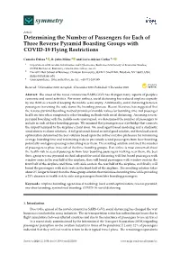Determining the Number of Passengers for Each of Three Reverse Pyramid Boarding Groups with COVID-19 Flying Restrictions