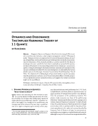 Dynamicsanddissonance: Theimpliedharmonictheoryof