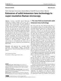 Extension of Solid Immersion Lens Technology to Super-Resolution Raman Microscopy