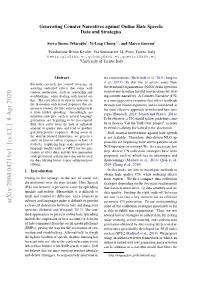 Generating Counter Narratives Against Online Hate Speech: Data and Strategies