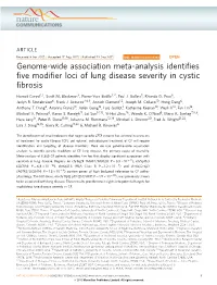 Genome-Wide Association Meta-Analysis Identifies Five