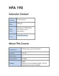 HFA 190 Course Proposal