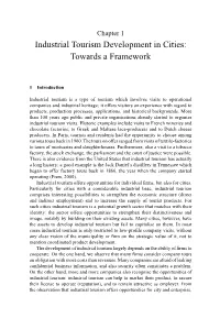 Industrial Tourism Development in Cities: Towards a Framework