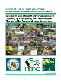 Institute of Tropical Forest Conservation Final Report to the John D