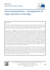 Management of Large Carnivores in the Alps