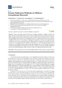 Seismic Reflection Methods in Offshore Groundwater Research