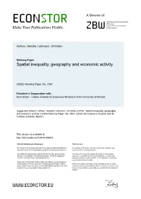 Spatial Inequality, Geography and Economic Activity