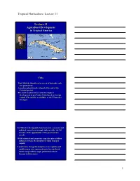 Tropical Horticulture: Lecture 11 1