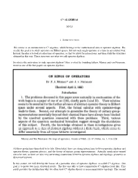 C*-ALGEBRAS This Course Is an Introduction to C