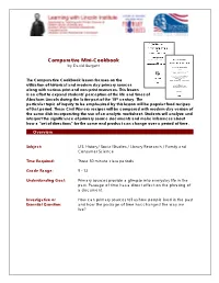 Comparative Mini-Cookbook by David Burgett
