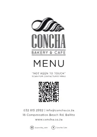 Concha Menu A5 Vsn7.Indd
