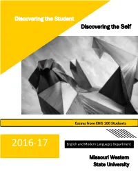 Discovering the Student Discovering the Self