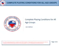 EYCL Complete Playing Conditions