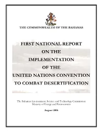 First National Report on the Implementation of the United Nations Convention to Combat Desertification