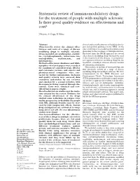 Systematic Review of Immunomodulatory Drugs for the Treatment of People with Multiple Sclerosis: Is There Good Quality Evidence on Evectiveness and Cost?