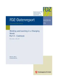 Working and Learning in a Changing World, Part II -Codebook