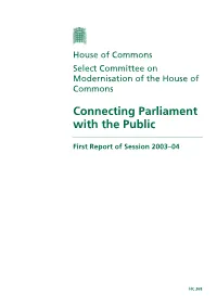 Connecting Parliament with the Public