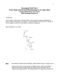 Geological Field Trip 1 from Opals and Ancient Mountaintops to Ice Age Lakes Guide Written by Dr
