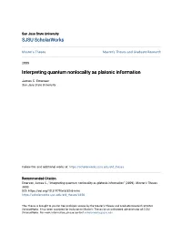 Interpreting Quantum Nonlocality As Platonic Information