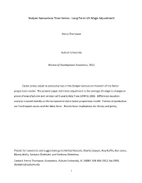 Stolper-Samuelson Time Series: Long Term US Wage Adjustment