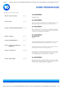 Sydney Program Guide