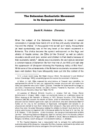 The Bohemian Eucharistic Movement in Its European Context