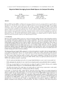 Bayesian Model Averaging Across Model Spaces Via Compact Encoding