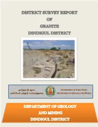 DEPARTMENT of GEOLOGY and MINING DINDIGUL DISTRICT Contents S.No Chapter Page No