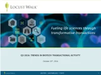 Fueling Life Sciences Through Transformative Transactions