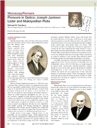 Joseph Jackson Lister and Maksymilian Pluta Michael W