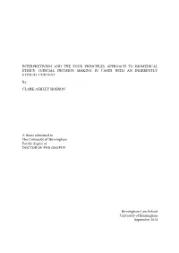 JUDICIAL DECISION MAKING in CASES with an INHERENTLY ETHICAL CONTENT by CLARK ASHLEY HOBSON