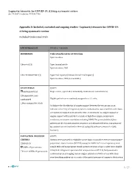 Lopinavir/Ritonavir for COVID-19: a Living Systematic Review Doi: 10.5867/Medwave.2020.06.7966