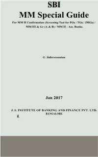 SBI MM Special Guide for MM II Confirmation (Screening Test for Pos / Tos / Jmgs) / MM III & Gr (A & B) / MM II - Ass