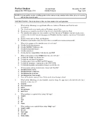 Second Exam December 19, 2007 Student ID: 9999 Exam: 2711 CS-081/Vickery Page 1 of 5