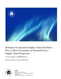 Strategies for Increased Supply Chain Flexibility