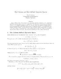 The Column and Row Hilbert Operator Spaces
