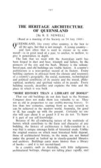 THE HERITAGE ARCHITECTURE of QUEENSLAND [By R
