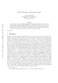 Wheel Random Apollonian Graphs That We Can Construct Giving M,N Are N−M N−M C(W Ragsi(Wm(V0))) = M − 1 + 2I