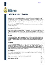 ABF Podcast Series and Communication and Media