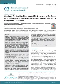 Calcifying Tendonitis of the Ankle