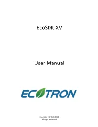 Ecosdk-XV User Manual