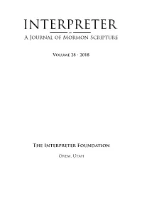 Interpreter: a Journal of Mormon Scripture, Volume 28 (2018)