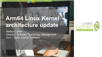LVC20-108 Arm64 Linux Kernel Architecture Update