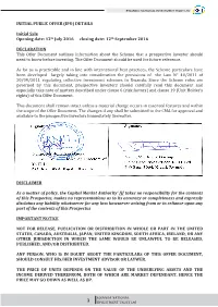Offer Document Outlines Information About the Scheme That a Prospective Investor Should Need to Know Before Investing