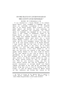 On Traces of Ancient Roads in the County of Buckingham. Rev. W. J
